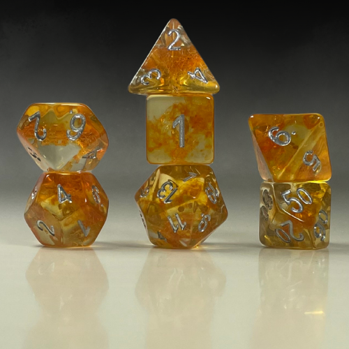 RPG Dice Set – Amber Vein