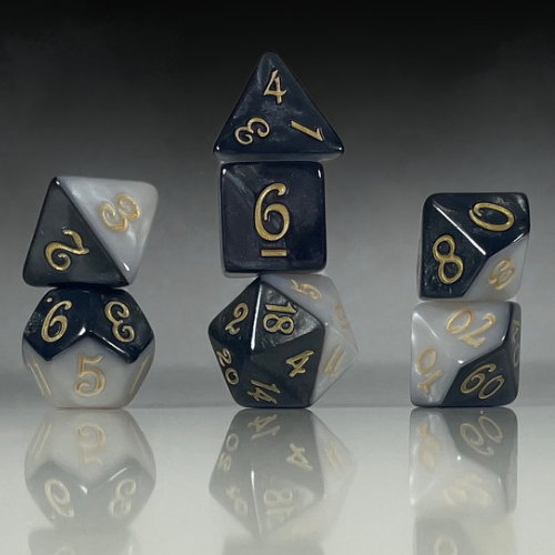 RPG Dice Set – Midnight Porcelain