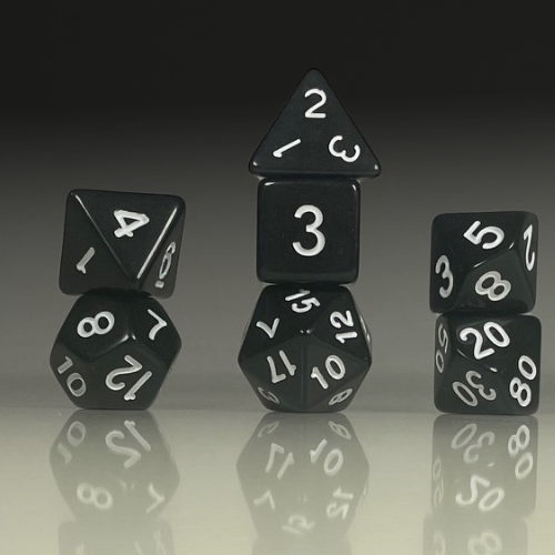 RPG Dice Set – Plain Black