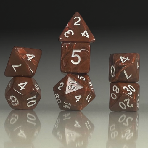 RPG Dice Set – Mahogany Veil