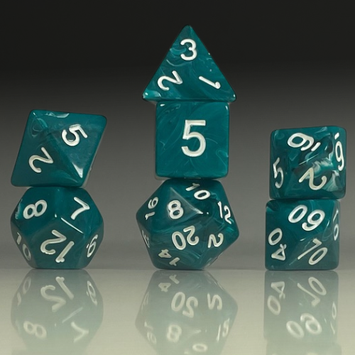 RPG Dice Set – Verdant Obsidian