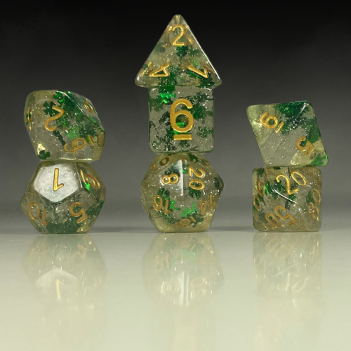 RPG Dice Set – Gilded Clover