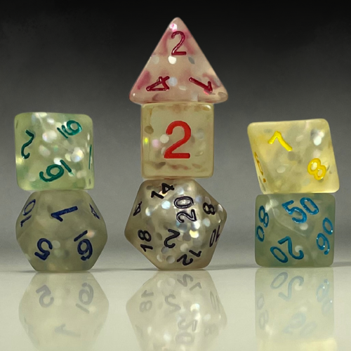 RPG Dice Set – Frosted Confetti