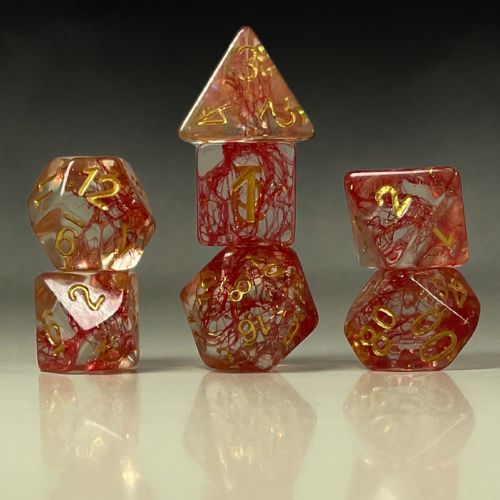 RPG Dice Set – Crimson Filigree