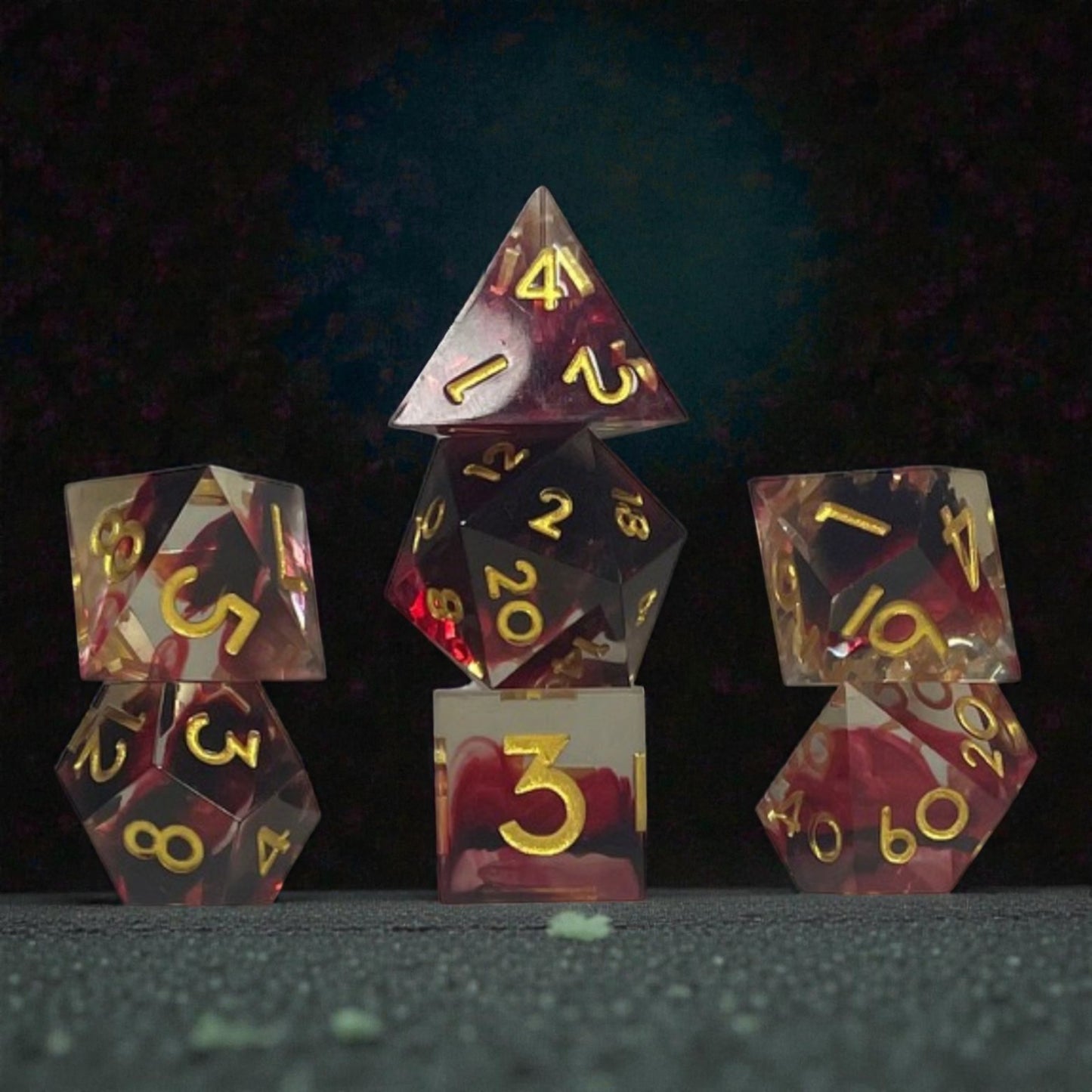 RPG Dice Set – Crimson Reliquary